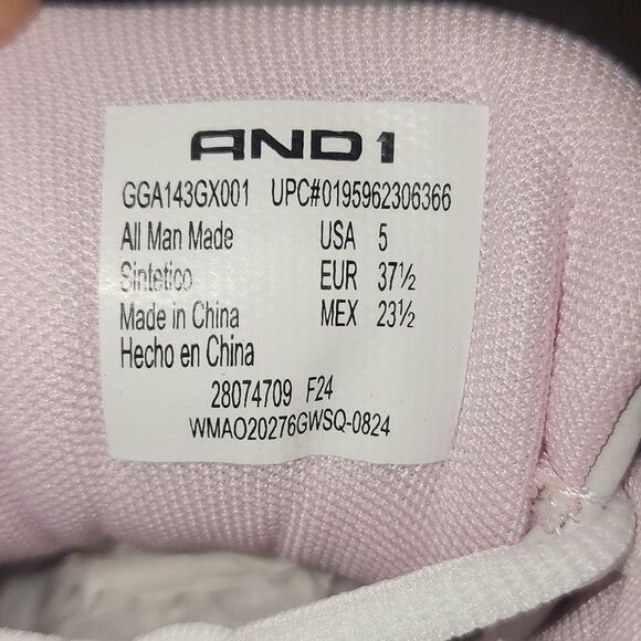 AND1 Big Girl High Top Basketball Sneakers Size 5 - Picture 9 of 10